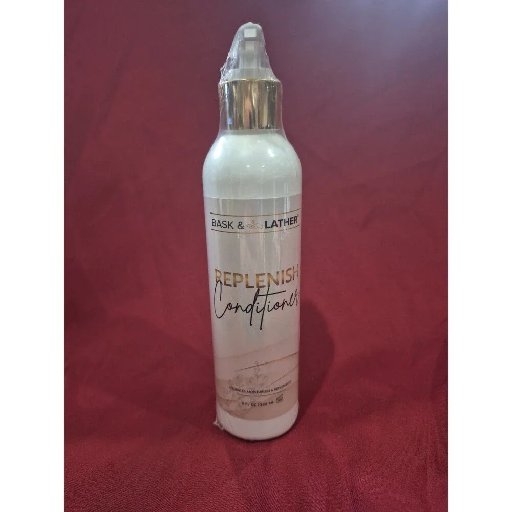 New Bask & Lather Replenish Hair Conditioner 8 fl oz Sealed Shrink Wrapped